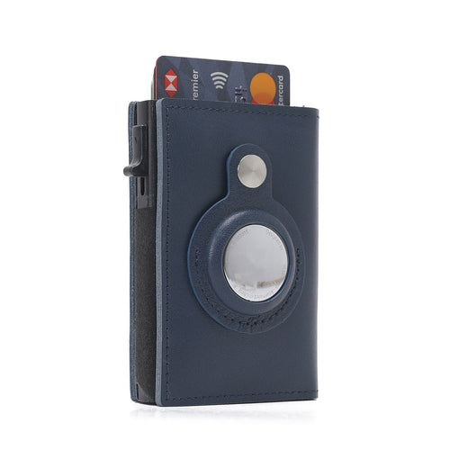For Airtag Wallet Case Genuine Leather Credit Card Holder Magnetic Air