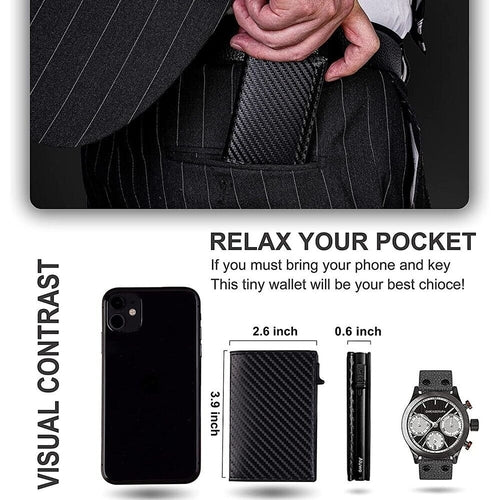 For Airtag Wallet Case Genuine Leather Credit Card Holder Magnetic Air