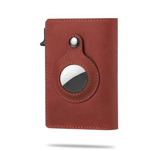 For Airtag Wallet Case Genuine Leather Credit Card Holder Magnetic Air