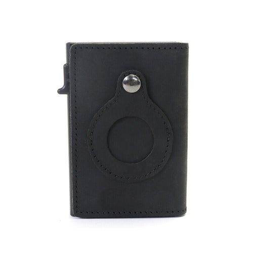 For Airtag Wallet Case Genuine Leather Credit Card Holder Magnetic Air