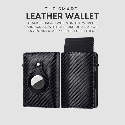 For Airtag Wallet Case Genuine Leather Credit Card Holder Magnetic Air