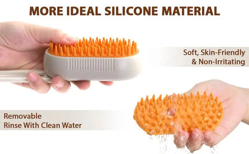 PawFresh Steam Pet Grooming Comb — Bath-Free Hair Removal Brush for Dogs & Cats
