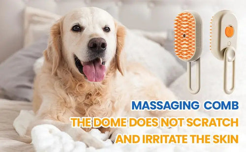 PawFresh Steam Pet Grooming Comb — Bath-Free Hair Removal Brush for Dogs & Cats